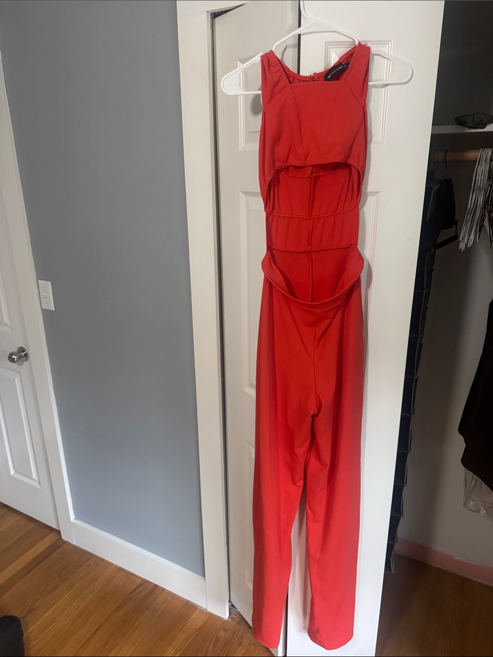 PrettyLittleThing Red Cutout Jumpsuit